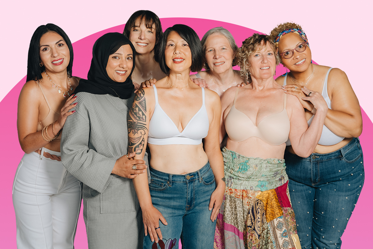 Group of women standing together next to "Bust The Myth" text.