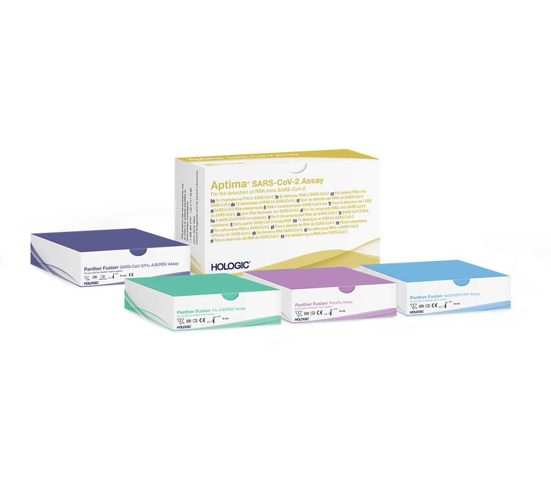 Hologic Respiratory Assay boxes on white background