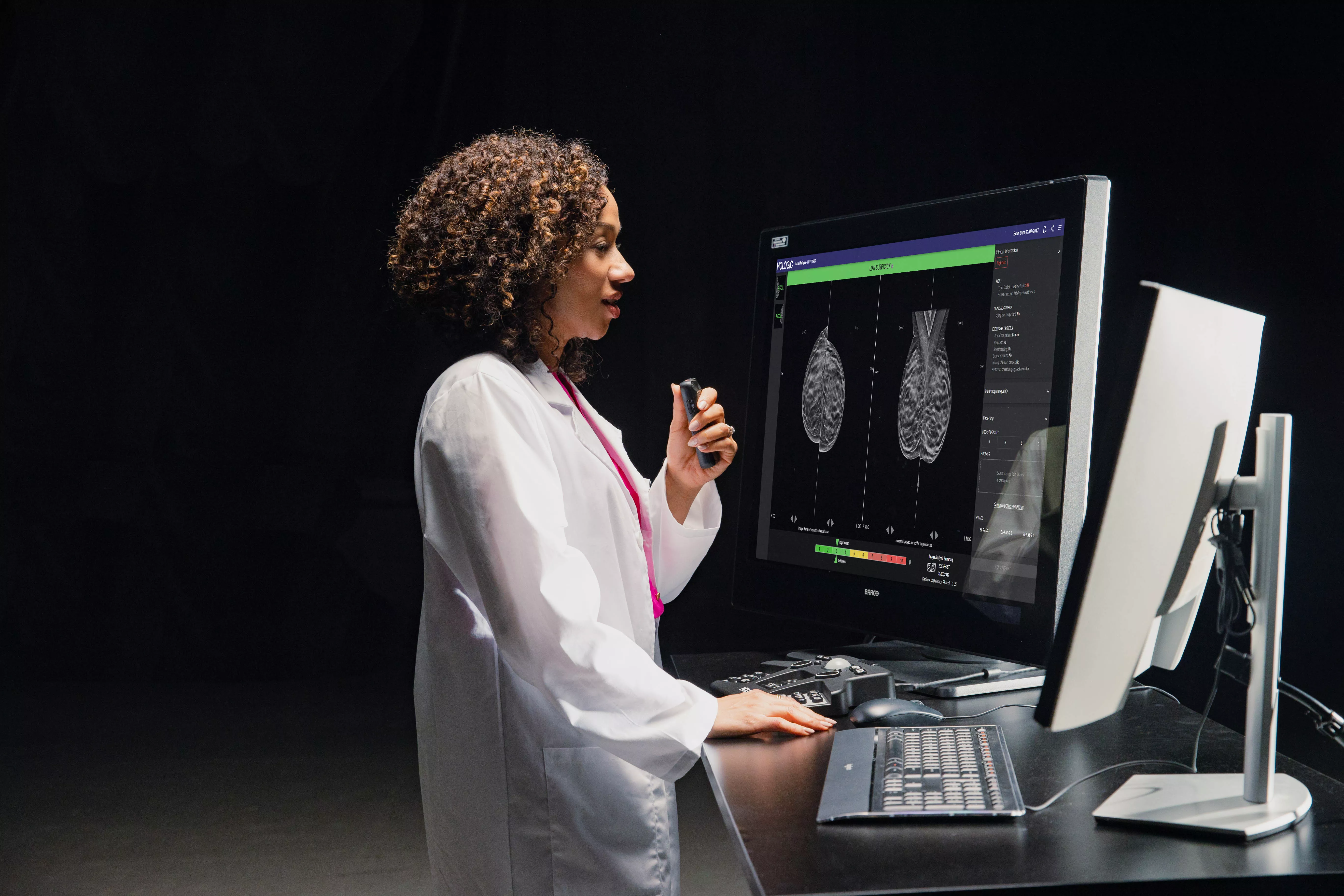 Women looking at AI computer