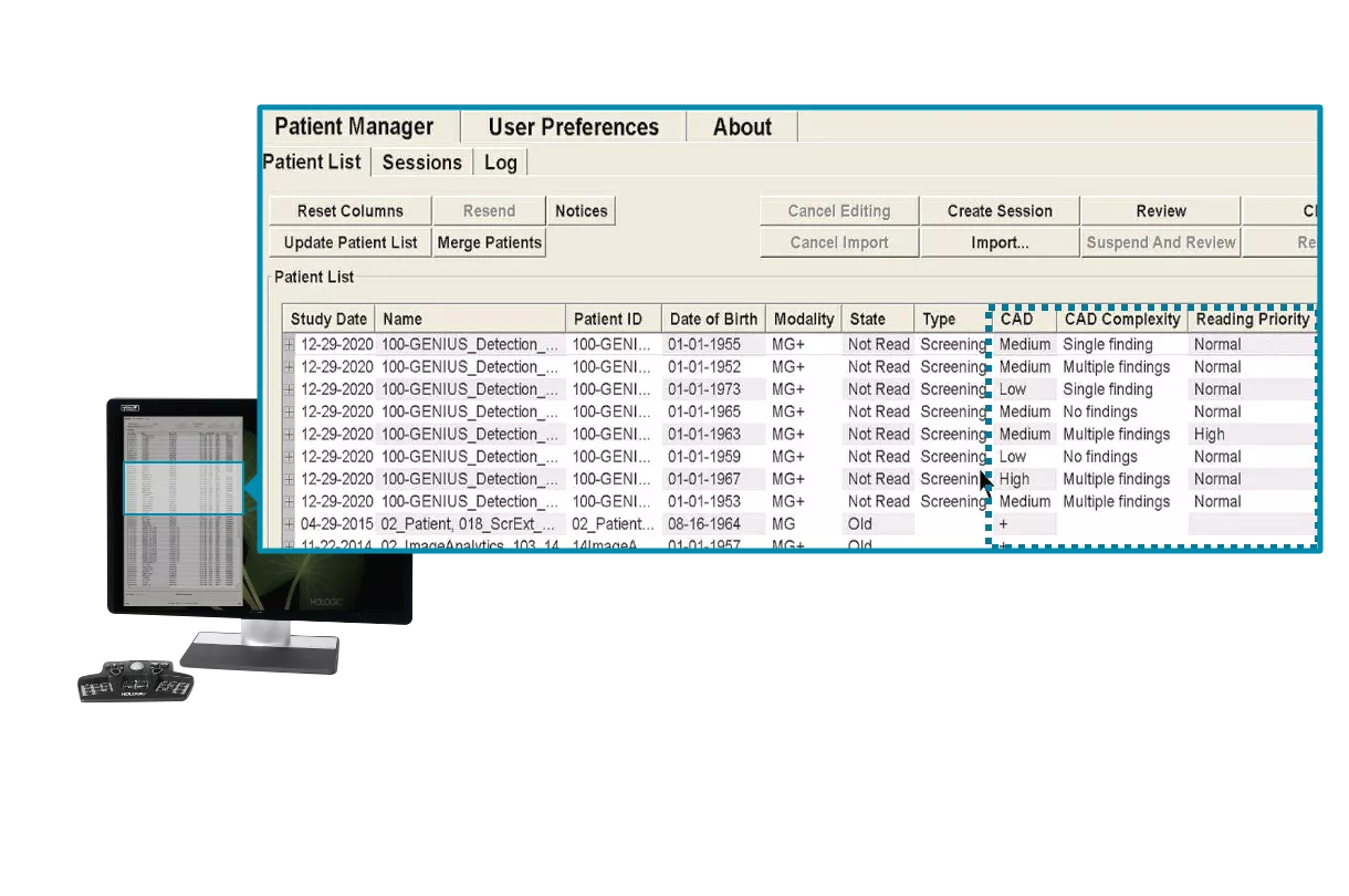 graphic showing software data enlarged